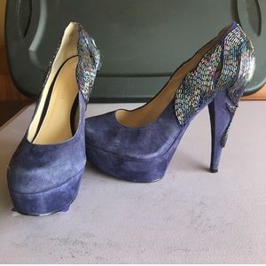 Enzo Angiolini beaded suede pumps